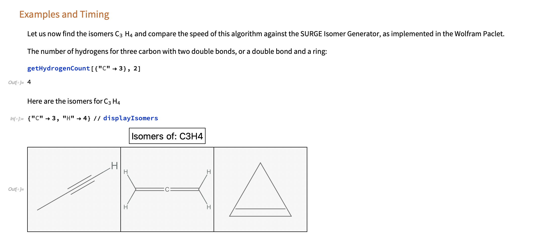 Computational Isomer Generation Results